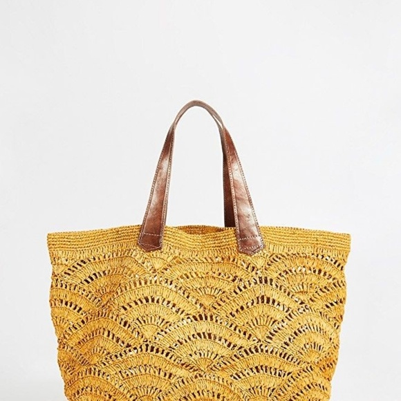 Trendy oyster raffia shoulder bag Handmade crochet - Picture 3 of 4